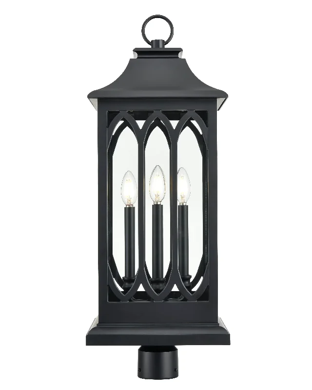 Industrial Pendant Lighting for Machine ShopsMallorey Outdoor Post Top Lantern - Powder Coated Black - Clear Glass - 10.5in. Diameter - E12 Candelabra Base Industrial Pendant Lighting for Machine ShopsMallorey Outdoor Post Top Lantern - Powder Coated Black - Clear Glass - 10.5in. Diameter - E12 Candelabra Base