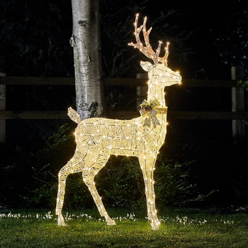 String Lights for Outdoor Dining Areas1.3m Harewood White Glitter Stag LED Light Up Reindeer String Lights for Outdoor Dining Areas1.3m Harewood White Glitter Stag LED Light Up Reindeer