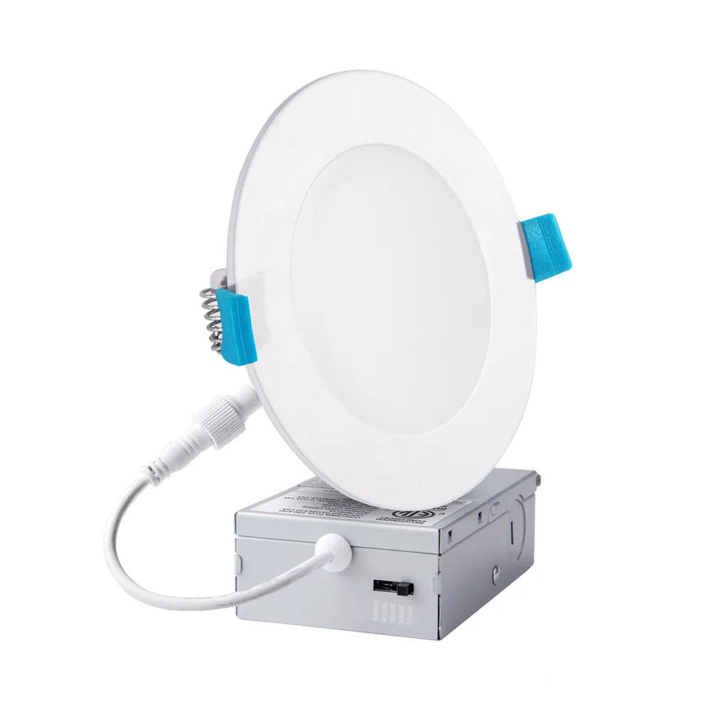 Recessed lights for stairwells to improve safetyUltra-slim 4" LED Recessed Downlight, CCT Selectable, 10W, 120V