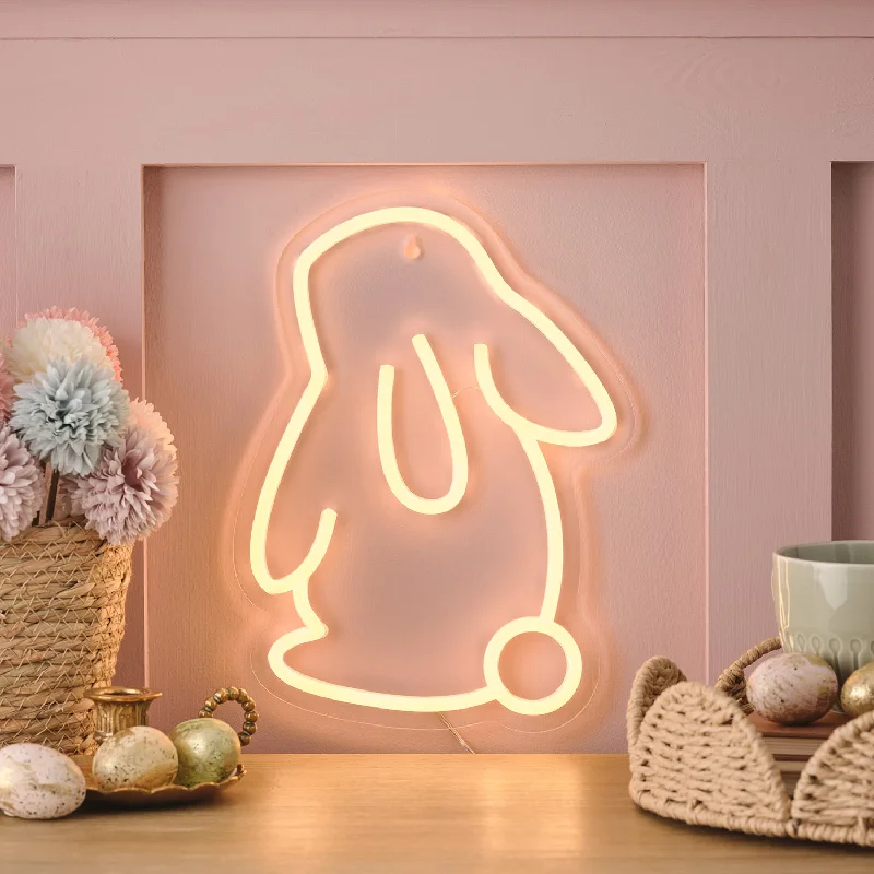 String Lights for Balcony DecorationNeon Bunny Wall Light