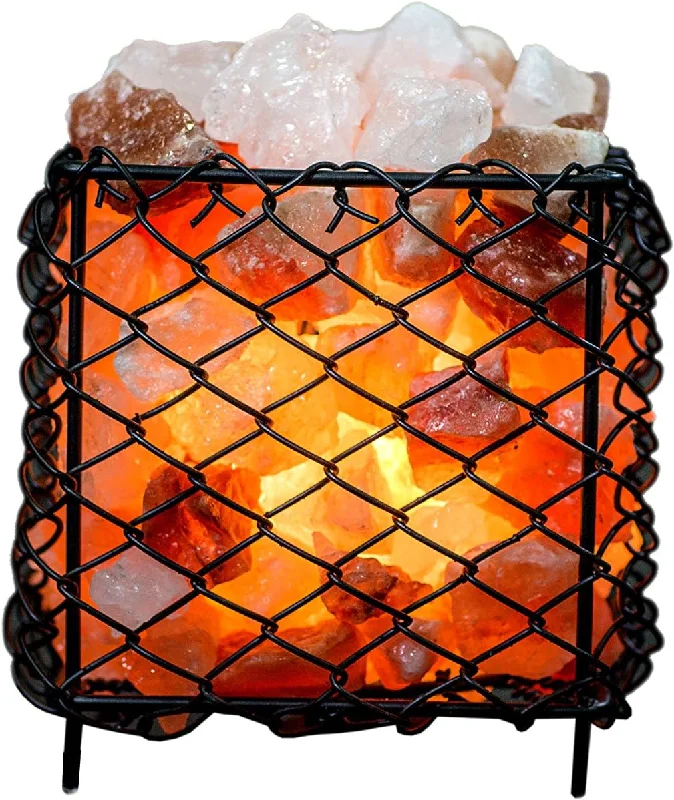Pink Himalayan Salt Lamps for a Soothing HueNatural Therapeutic Salt Lamp in Metal Basket Pink Himalayan Salt Lamps for a Soothing HueNatural Therapeutic Salt Lamp in Metal Basket
