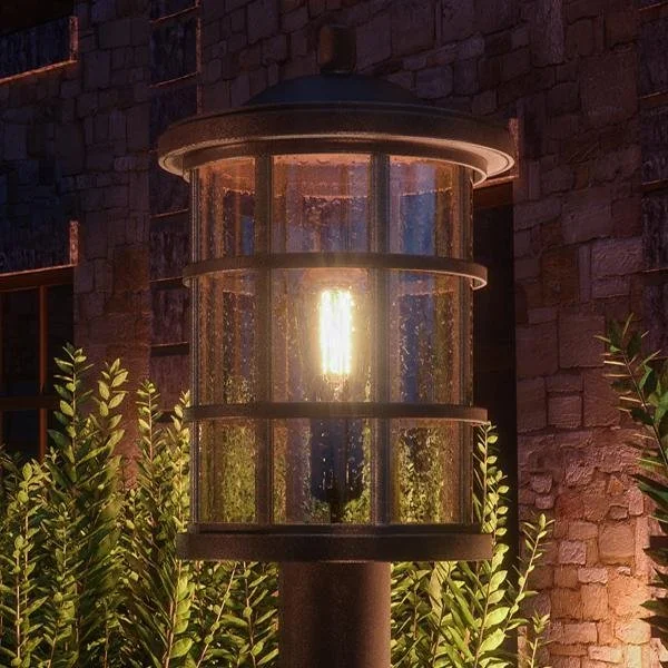 Low - Bay Industrial Lighting Fixtures for Small FactoriesUQL1047 Craftsman Outdoor Post Light, 17.25"H x 10"W, Parisian Bronze Finish, Vienna Collection Low - Bay Industrial Lighting Fixtures for Small FactoriesUQL1047 Craftsman Outdoor Post Light, 17.25"H x 10"W, Parisian Bronze Finish, Vienna Collection