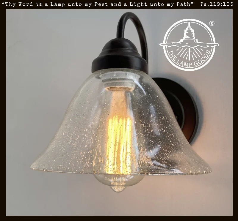 Industrial Lighting for Automotive Manufacturing PlantsHEAVY SEEDED Antique Glass 1960's Shade Wall SCONCE Industrial Lighting for Automotive Manufacturing PlantsHEAVY SEEDED Antique Glass 1960's Shade Wall SCONCE