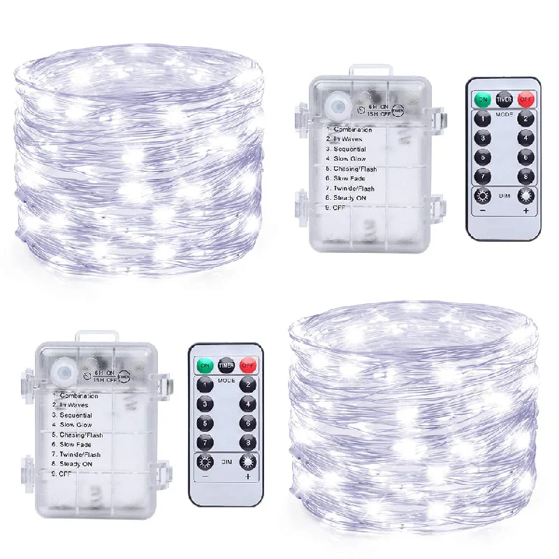 LED String Lights with Warm White GlowIndoor Fairy Lights, Battery Operated with Remote, Christmas, Party LED String Lights with Warm White GlowIndoor Fairy Lights, Battery Operated with Remote, Christmas, Party