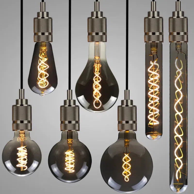 Mercury glass Edison light bulbsSmoke Led Spiral Filament Edison Bulb