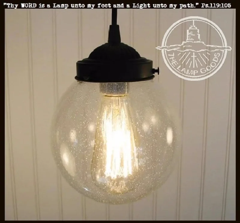 Industrial Lighting for Automotive Manufacturing PlantsAntique Seeded Glass Pendant Light