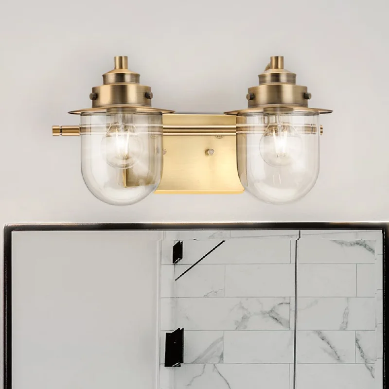 Energy - Efficient Industrial Lighting for Cost - SavingsUHP4744 Nautical Indoor Bath Light, 8''H x 7-1/2"W x 15-1/2''D, Vintage Brass Finish, Napoleon Collection Energy - Efficient Industrial Lighting for Cost - SavingsUHP4744 Nautical Indoor Bath Light, 8''H x 7-1/2"W x 15-1/2''D, Vintage Brass Finish, Napoleon Collection