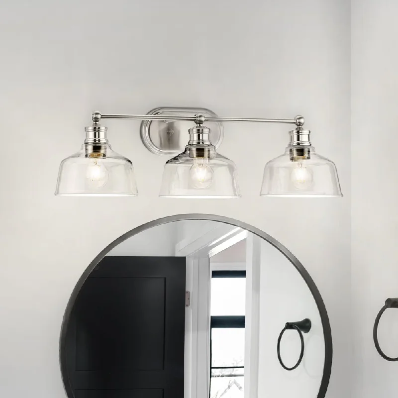 Dimmable Industrial Lighting for Ambiance ControlUHP4876 Vintage Indoor Bath Light, 8''H x 9"W x 26-1/2''D, Brushed Nickel Finish, Lubbock Collection Dimmable Industrial Lighting for Ambiance ControlUHP4876 Vintage Indoor Bath Light, 8''H x 9"W x 26-1/2''D, Brushed Nickel Finish, Lubbock Collection