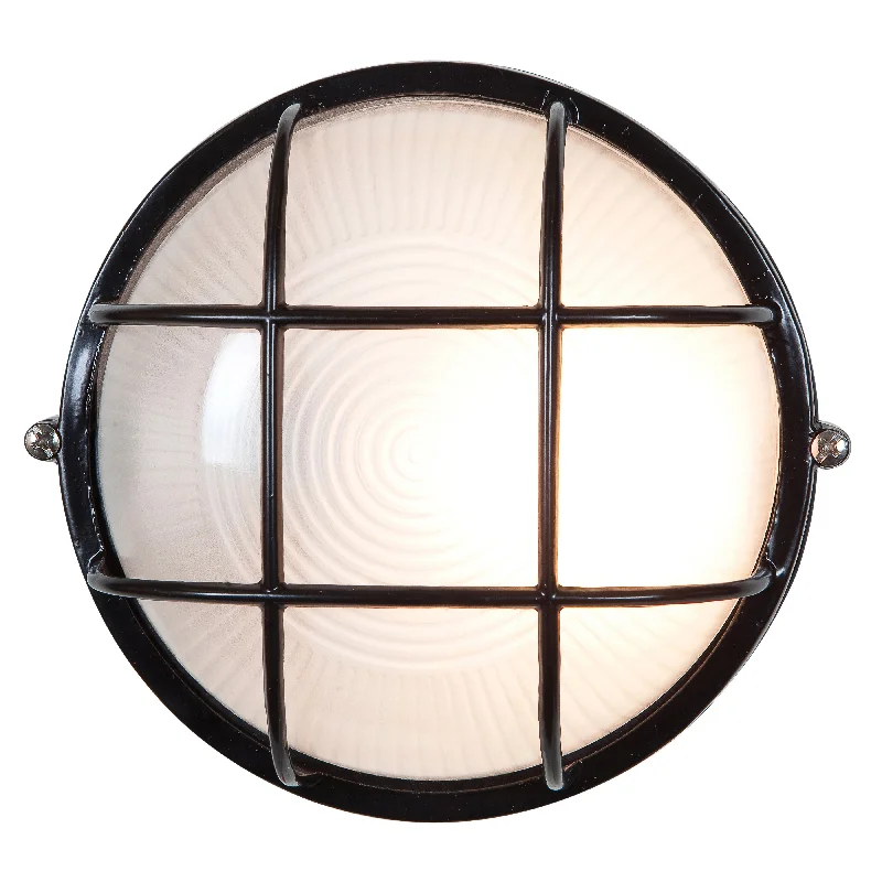Recessed lights with adjustable trim for versatile lighting angles1 Light Outdoor LED Bulkhead, 800 Lumens, Black Finish, 120V