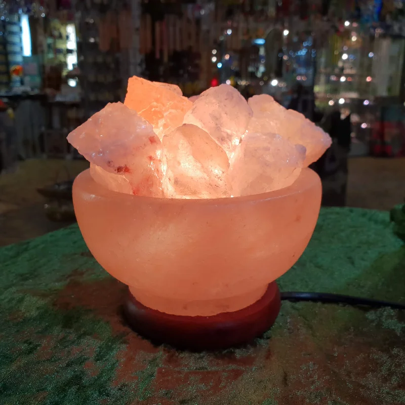 Hand - Carved Himalayan Salt Lamps for Home DecorCarved Himalayan Salt Lamp Bowl - 12W