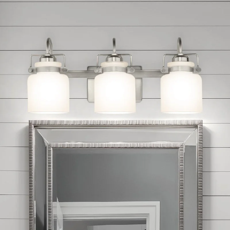 Explosion - Proof Industrial Lighting for Hazardous LocationsUHP4546 Transitional Indoor Bath Light, 9-1/8''H x 7-1/8"W x 21-1/8''D, Brushed Nickel Finish, Bowman Collection
