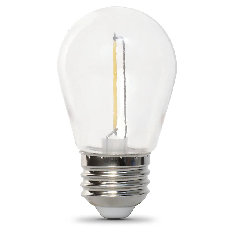 Battery - Operated String Lights for Indoor Use1W (11W Replacement) Warm White (2200K) E26 Base S14 Filament LED String Light Bulb Replacement (4-Pack) Battery - Operated String Lights for Indoor Use1W (11W Replacement) Warm White (2200K) E26 Base S14 Filament LED String Light Bulb Replacement (4-Pack)