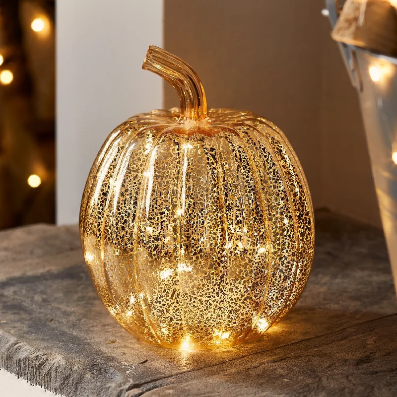 String Lights for Camping TripsMercury Gold Light Up Pumpkin Decoration