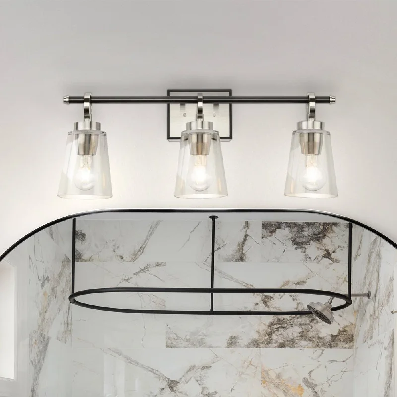 Industrial Lighting for Electronics ManufacturingUHP4944 Classic Indoor Bath Light, 9-1/8''H x 6-5/8"W x 24-1/8''D, Brushed Nickel Finish, Norfolk Collection Industrial Lighting for Electronics ManufacturingUHP4944 Classic Indoor Bath Light, 9-1/8''H x 6-5/8"W x 24-1/8''D, Brushed Nickel Finish, Norfolk Collection