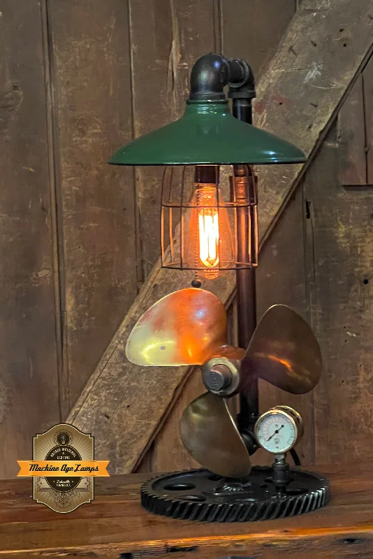 Industrial Lighting for Food Processing FactoriesSteampunk Industrial Boat Marine Nautical Antique Brass Propeller Lamp, Gear Base #4083 Industrial Lighting for Food Processing FactoriesSteampunk Industrial Boat Marine Nautical Antique Brass Propeller Lamp, Gear Base #4083