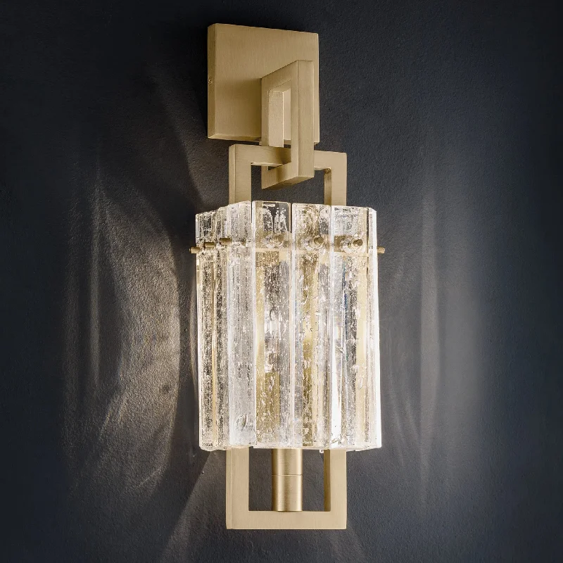 ceramic wall lamps with hand - painted designs for an artistic touchModern Gold Wall Light With Glass Panels Inspired By Rock Crystals ceramic wall lamps with hand - painted designs for an artistic touchModern Gold Wall Light With Glass Panels Inspired By Rock Crystals