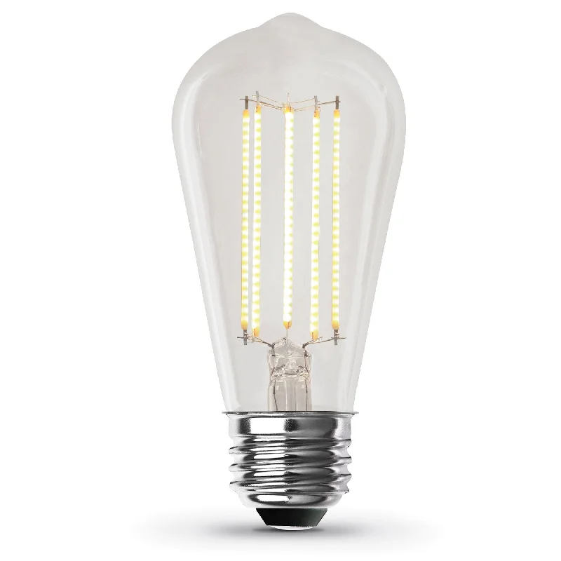 Edison light bulbs with decorative filaments9W (60W Replacement) ST19 E26 Dimmable Cage Filament Clear Glass Vintage Edison LED Light Bulb, Warm Light Edison light bulbs with decorative filaments9W (60W Replacement) ST19 E26 Dimmable Cage Filament Clear Glass Vintage Edison LED Light Bulb, Warm Light