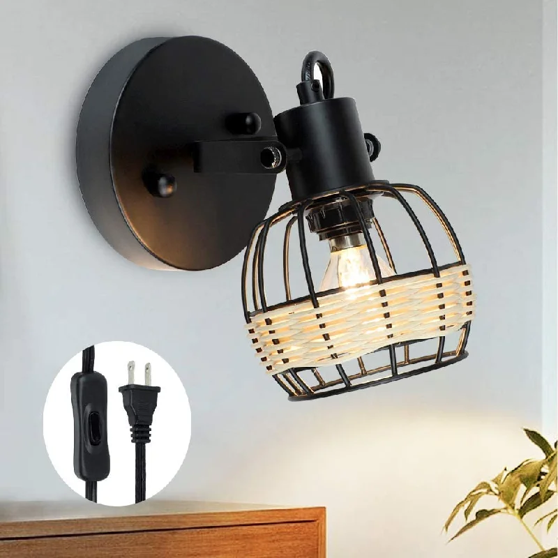 glass wall lamps with frosted glass for soft, diffused lightDepuley Wall Spotlight Fixture, Rustic Cage Wall Light with Plug in Cord, Adjustable Flush Mount Track Lighting glass wall lamps with frosted glass for soft, diffused lightDepuley Wall Spotlight Fixture, Rustic Cage Wall Light with Plug in Cord, Adjustable Flush Mount Track Lighting