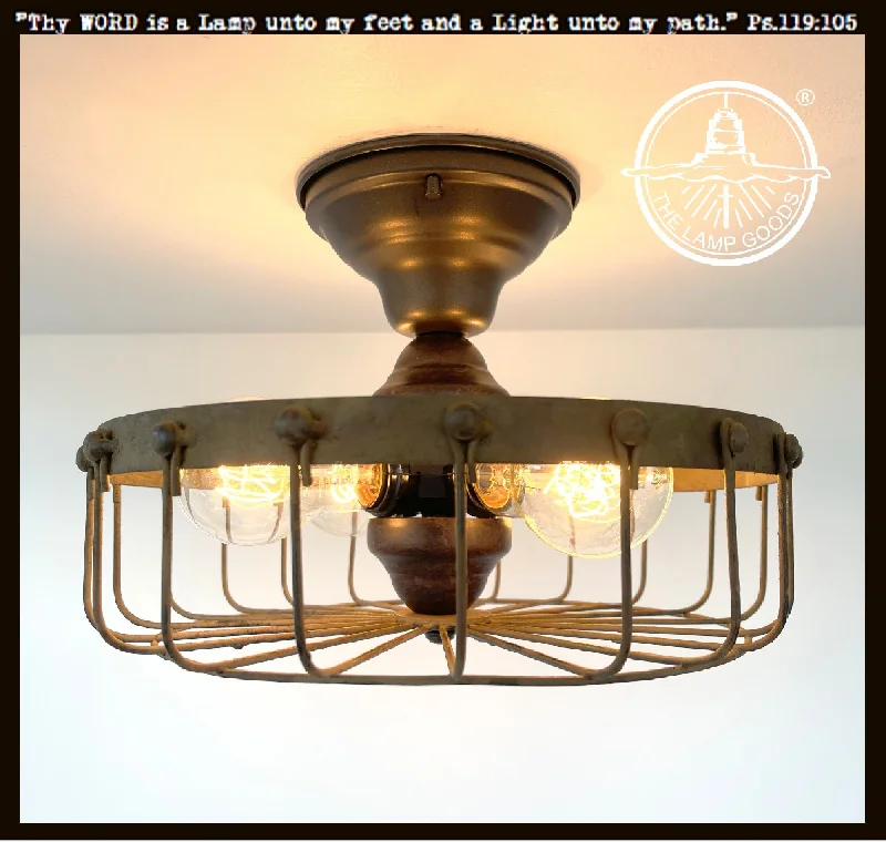 Waterproof Industrial Lighting for Wet AreasRustic Industrial Cage Ceiling Light Fixture Waterproof Industrial Lighting for Wet AreasRustic Industrial Cage Ceiling Light Fixture