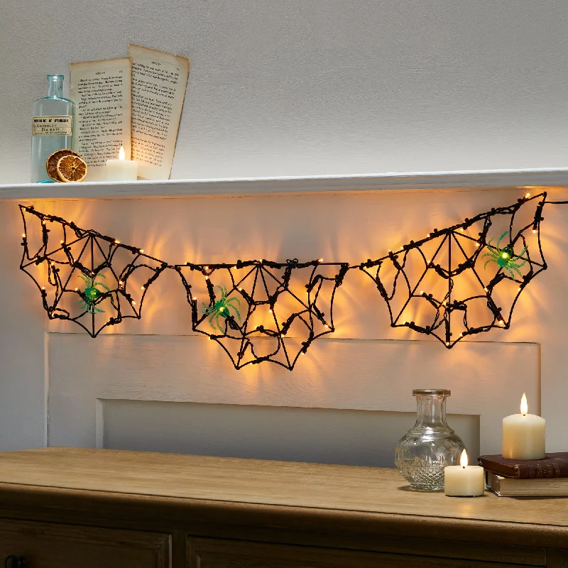 Waterproof String Lights for Patio Decor90cm Spider Web Battery Light