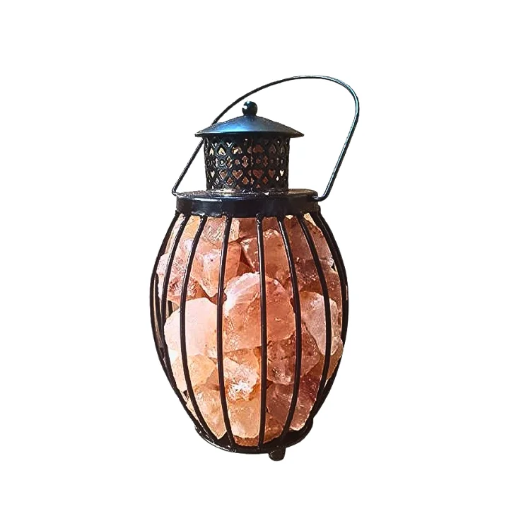 Salt Lamps for Yoga and Meditation SpacesBeautiful Lantern Shape Himalayan Salt Lamp with Iron Basket Salt Lamps for Yoga and Meditation SpacesBeautiful Lantern Shape Himalayan Salt Lamp with Iron Basket