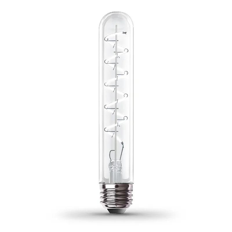 Replaceable filament Edison light bulbs4.5W (40W Replacement) T10 E26 Dimmable Spiral Filament Clear Glass Vintage Edison LED Light Bulb, Daylight Replaceable filament Edison light bulbs4.5W (40W Replacement) T10 E26 Dimmable Spiral Filament Clear Glass Vintage Edison LED Light Bulb, Daylight