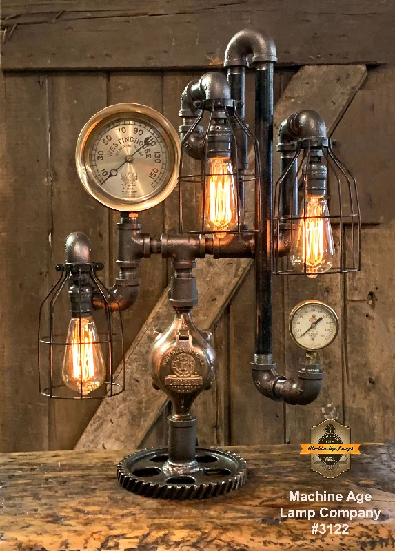Industrial Task Lighting for Precision WorkstationsSteampunk Industrial / Machine Age Lamp / Antique Steam Gauge / Railroad / Lamp #3122 sold Industrial Task Lighting for Precision WorkstationsSteampunk Industrial / Machine Age Lamp / Antique Steam Gauge / Railroad / Lamp #3122 sold