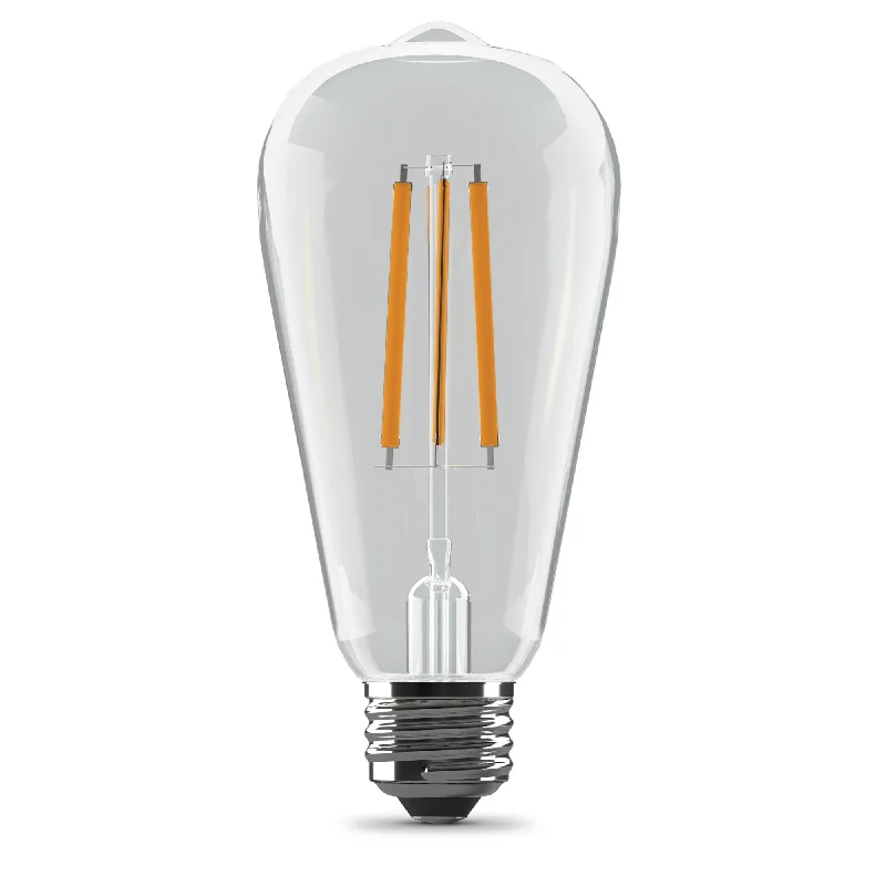 Large size Edison light bulbs for statement pieces8.8W (60W Replacement) ST19 E26 Dimmable Straight Filament Clear Glass Vintage Edison Enhance LED Light Bulb, Soft White (4-Pack) Large size Edison light bulbs for statement pieces8.8W (60W Replacement) ST19 E26 Dimmable Straight Filament Clear Glass Vintage Edison Enhance LED Light Bulb, Soft White (4-Pack)
