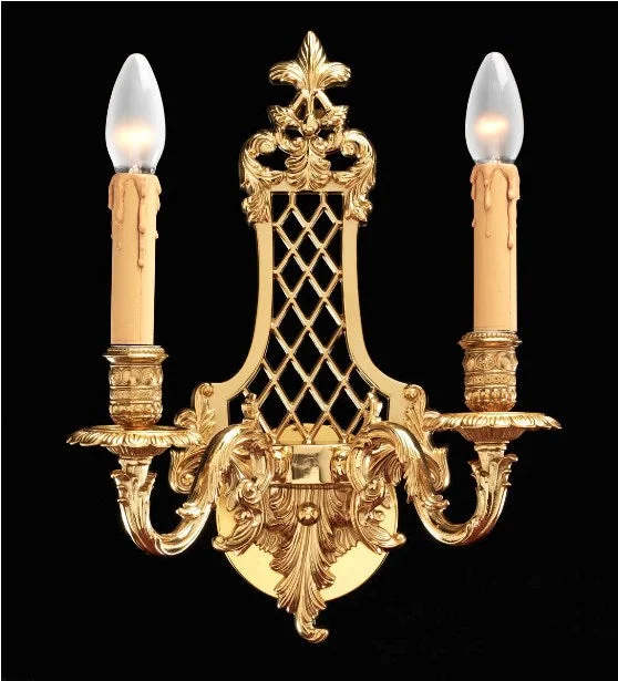 rustic farmhouse wall lamps with wooden accents for cozy bedroomsNeo-Classical Style French Gold Wall Light