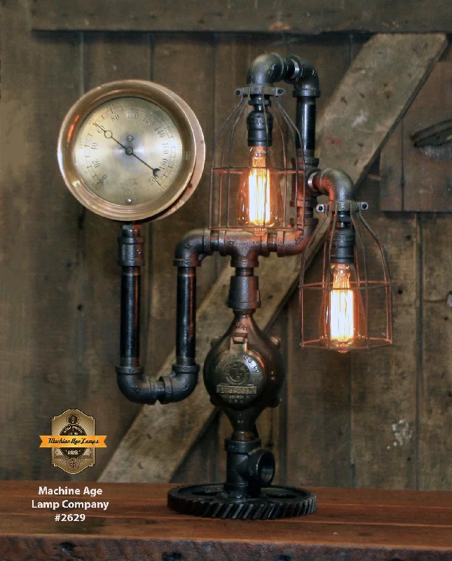 Shock - Resistant Industrial Lighting for Vibrating Machinery AreasSteampunk Industrial / Machine Age Lamp / Steam Gauge / Gear Base / #2629 sold Shock - Resistant Industrial Lighting for Vibrating Machinery AreasSteampunk Industrial / Machine Age Lamp / Steam Gauge / Gear Base / #2629 sold