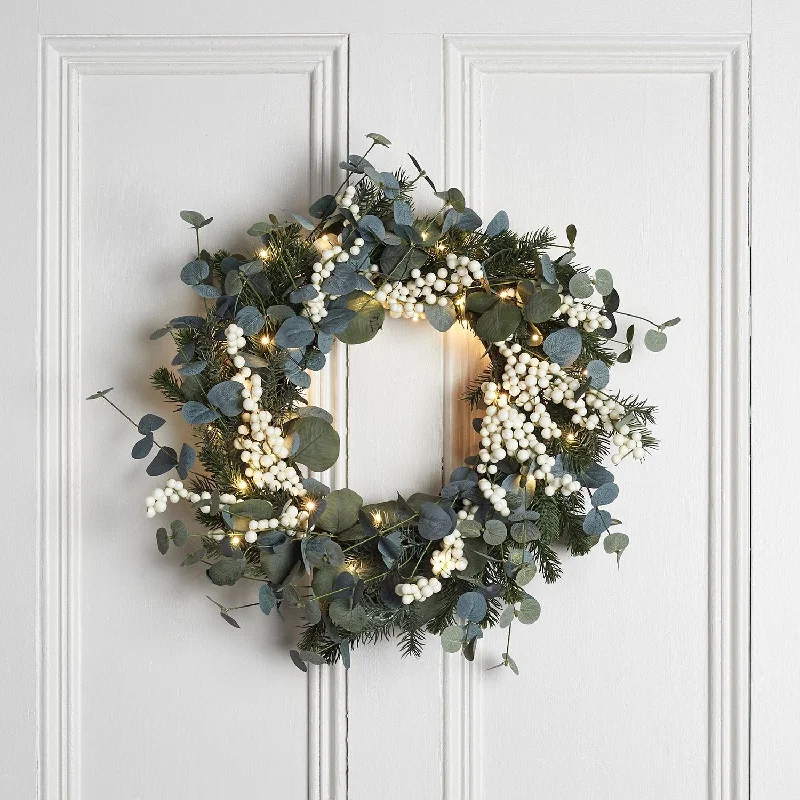 String Lights for Nursery Room Decor40cm Eucalyptus & White Berry Christmas Wreath Micro Light Bundle String Lights for Nursery Room Decor40cm Eucalyptus & White Berry Christmas Wreath Micro Light Bundle