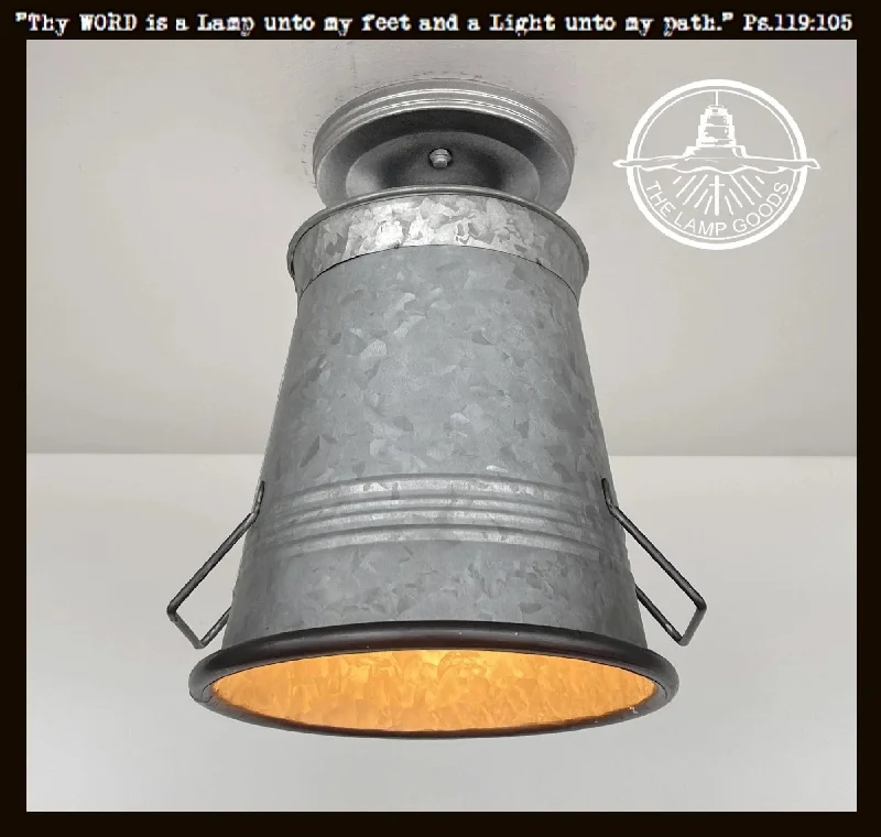 Explosion - Proof Industrial Lighting for Hazardous LocationsRustic Galvanized Urn Bucket Ceiling Light Explosion - Proof Industrial Lighting for Hazardous LocationsRustic Galvanized Urn Bucket Ceiling Light