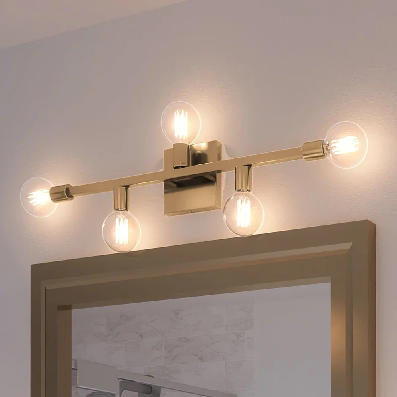 Industrial Pendant Lighting for Machine ShopsUEX2533 Mid-Century Modern Bath Light 4.75''H x 22''W, Olde Brass Finish, Roseville Collection Industrial Pendant Lighting for Machine ShopsUEX2533 Mid-Century Modern Bath Light 4.75''H x 22''W, Olde Brass Finish, Roseville Collection