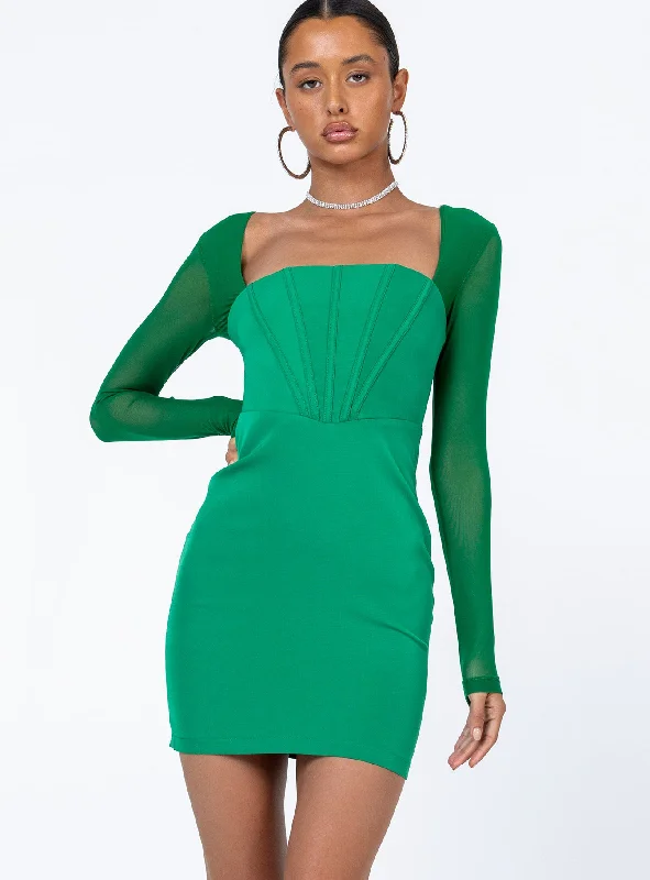 Austin Long Sleeve Mini Dress Green