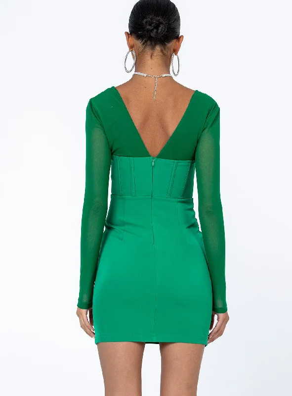 Austin Long Sleeve Mini Dress Green