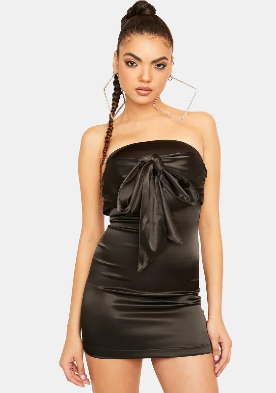 Elusive Eyes Satin Mini Dress