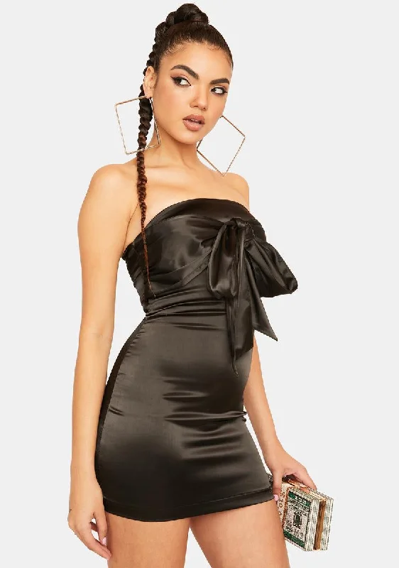 Elusive Eyes Satin Mini Dress