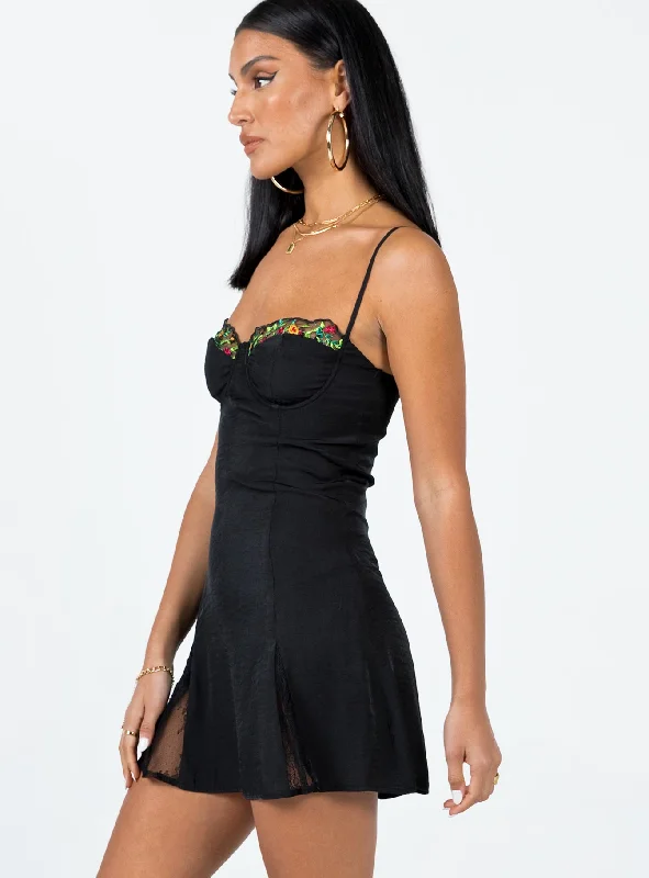 Floreto Mini Dress Black