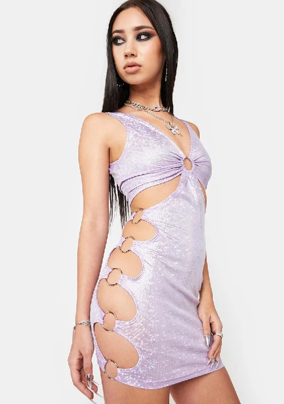 Glam Pose Holographic Dress