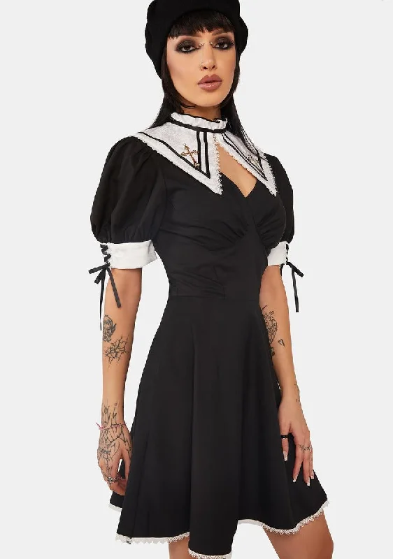 Magic Princess Cross Neckline Mini Dress