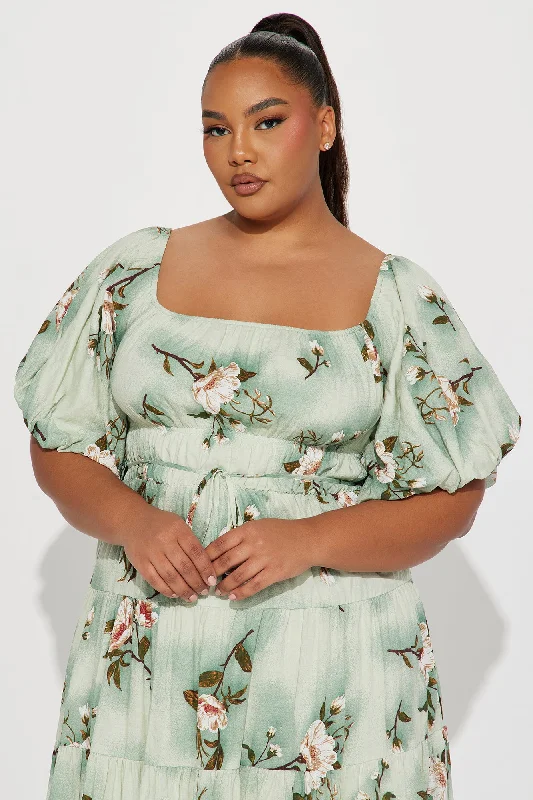 Magnolia Tiered Midi Dress - Sage