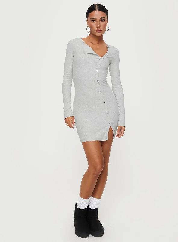 Passoni Long Sleeve Mini Dress Grey