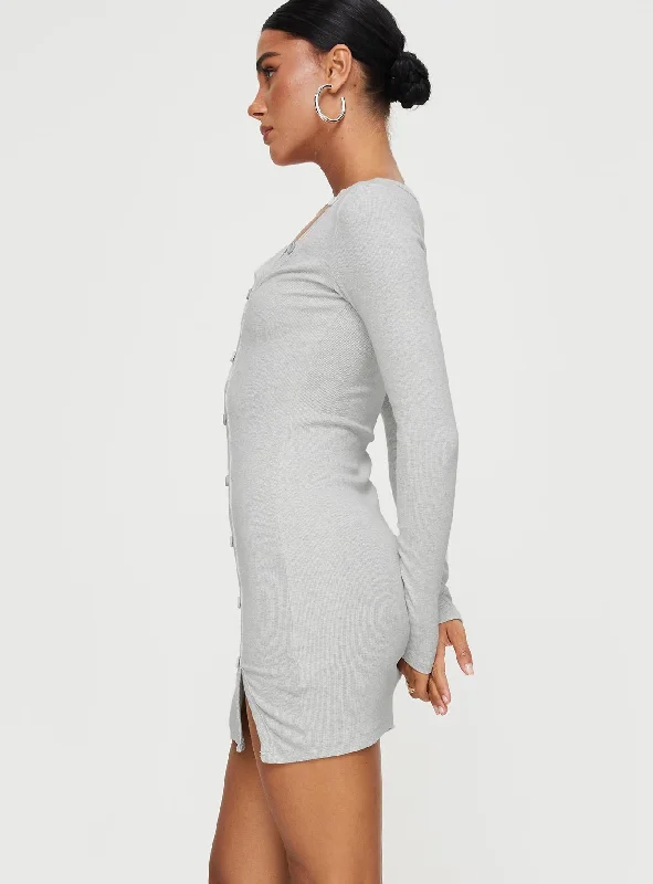 Passoni Long Sleeve Mini Dress Grey