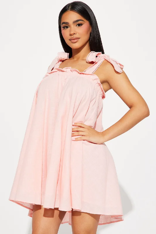 Wendy Ruffle Mini Dress - Pink