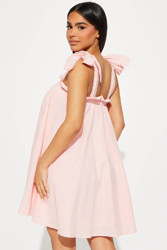 Wendy Ruffle Mini Dress - Pink