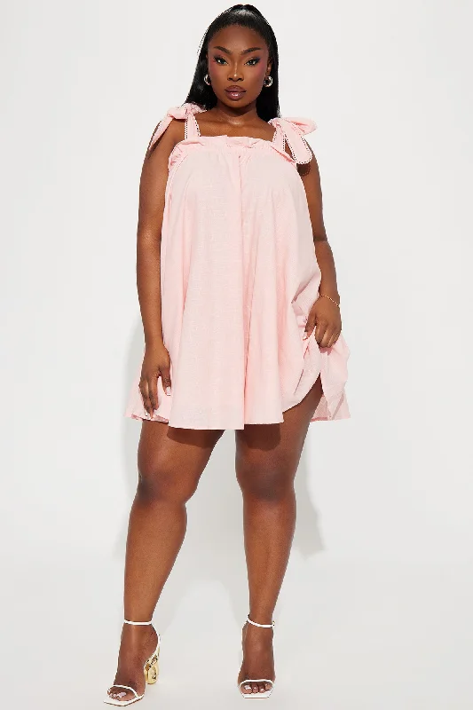 Wendy Ruffle Mini Dress - Pink