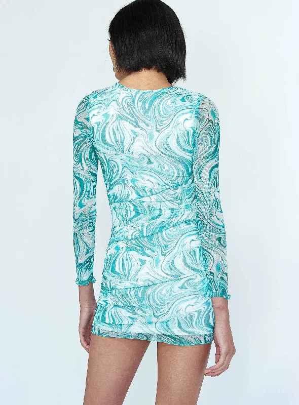 Winston Mini Dress Green Swirl