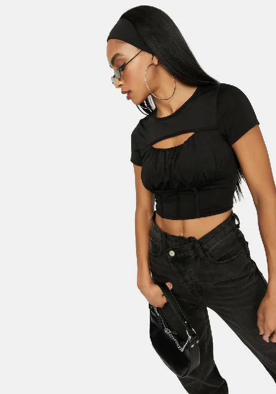 Ink Call Ya Later Corset Bra Crop Top