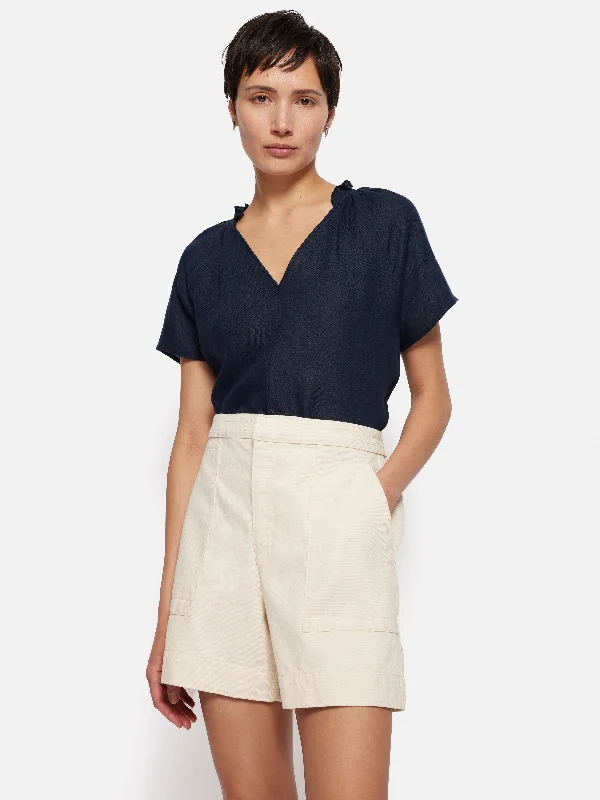 Light Linen Shell Top | Navy