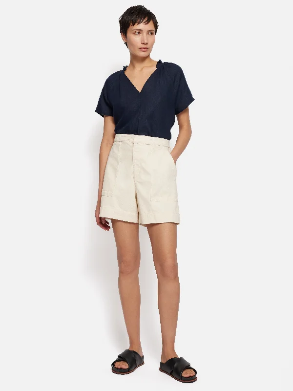 Light Linen Shell Top | Navy